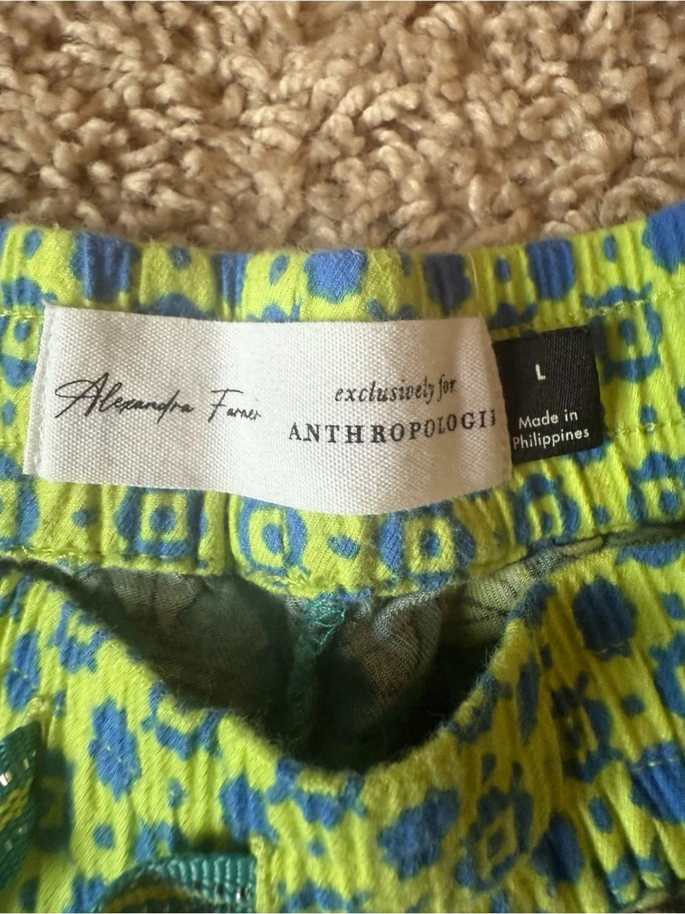Alexander Farmer Anthropologie Secret Garden Flannel Pajama Pants L